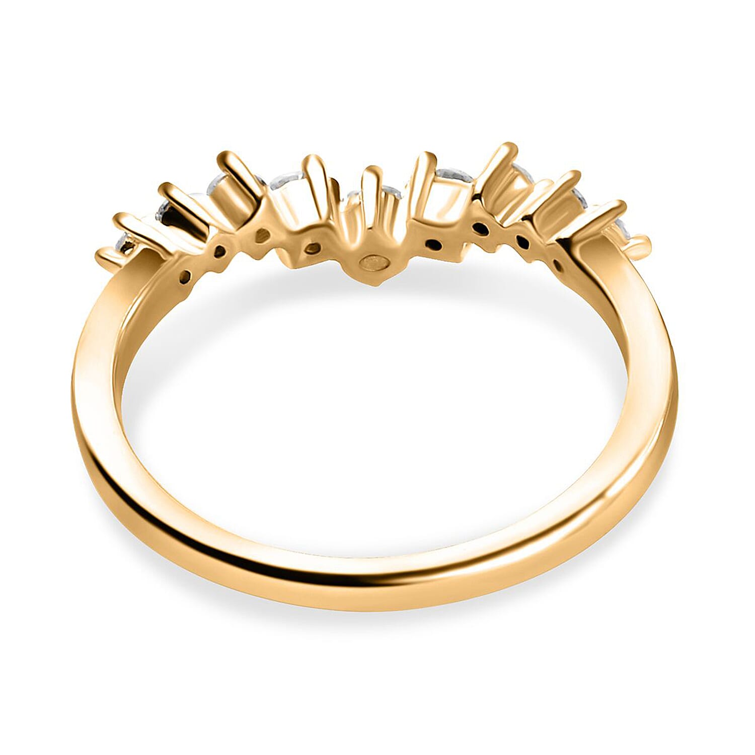 Moissanite Wishbone Ring in Sterling Silver