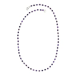 OTO - African Amethyst Beads Necklace (Size - 20) Sterling Silver 13.195 Ct.