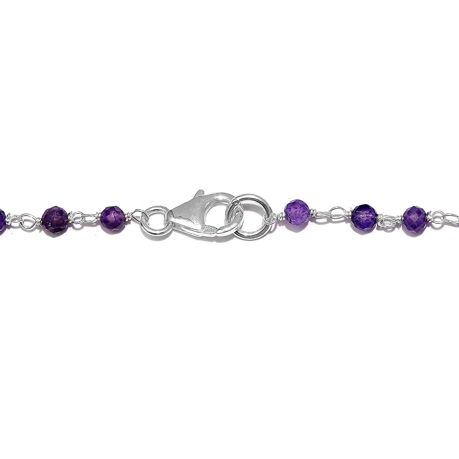 OTO - African Amethyst Beads Necklace (Size - 20) Sterling Silver 13.195 Ct.