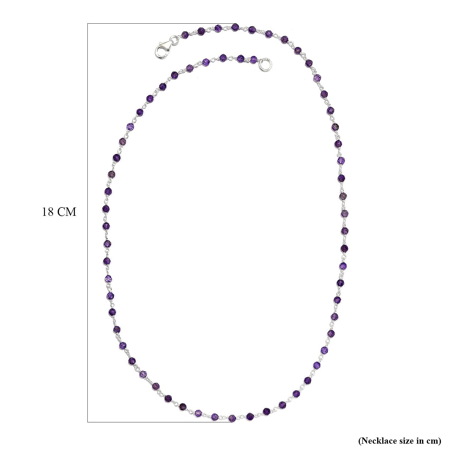 OTO - African Amethyst Beads Necklace (Size - 20) Sterling Silver 13.195 Ct.