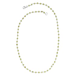 OTO - Peridot Beads Necklace (Size - 20) Sterling Silver 15.47 Ct.