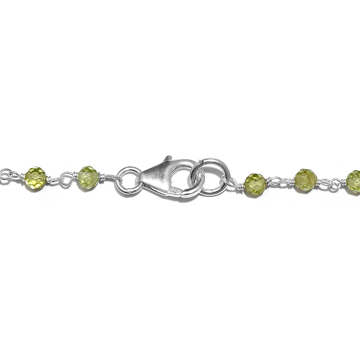 Hebei Peridot Beads Necklace (Size - 20) in Sterling Silver 15.47 Ct.
