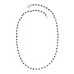 OTO - Red Garnet Beads Necklace (Size - 20) Sterling Silver 16.77 Ct.
