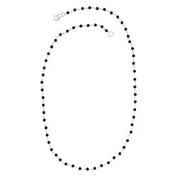 OTO - Black Spinel Beads Necklace (Size - 20) Sterling Silver 15.600 Ct.