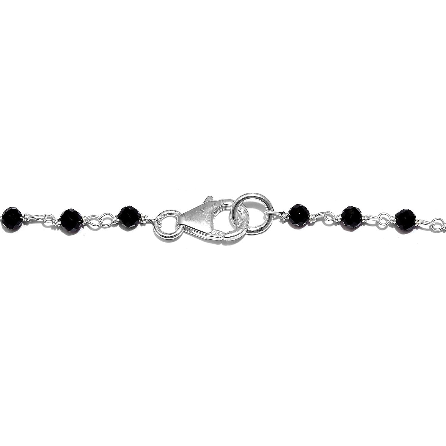 Boi Ploi Black Spinel Beads Necklace (Size - 20) in Sterling Silver 15.60 Ct.