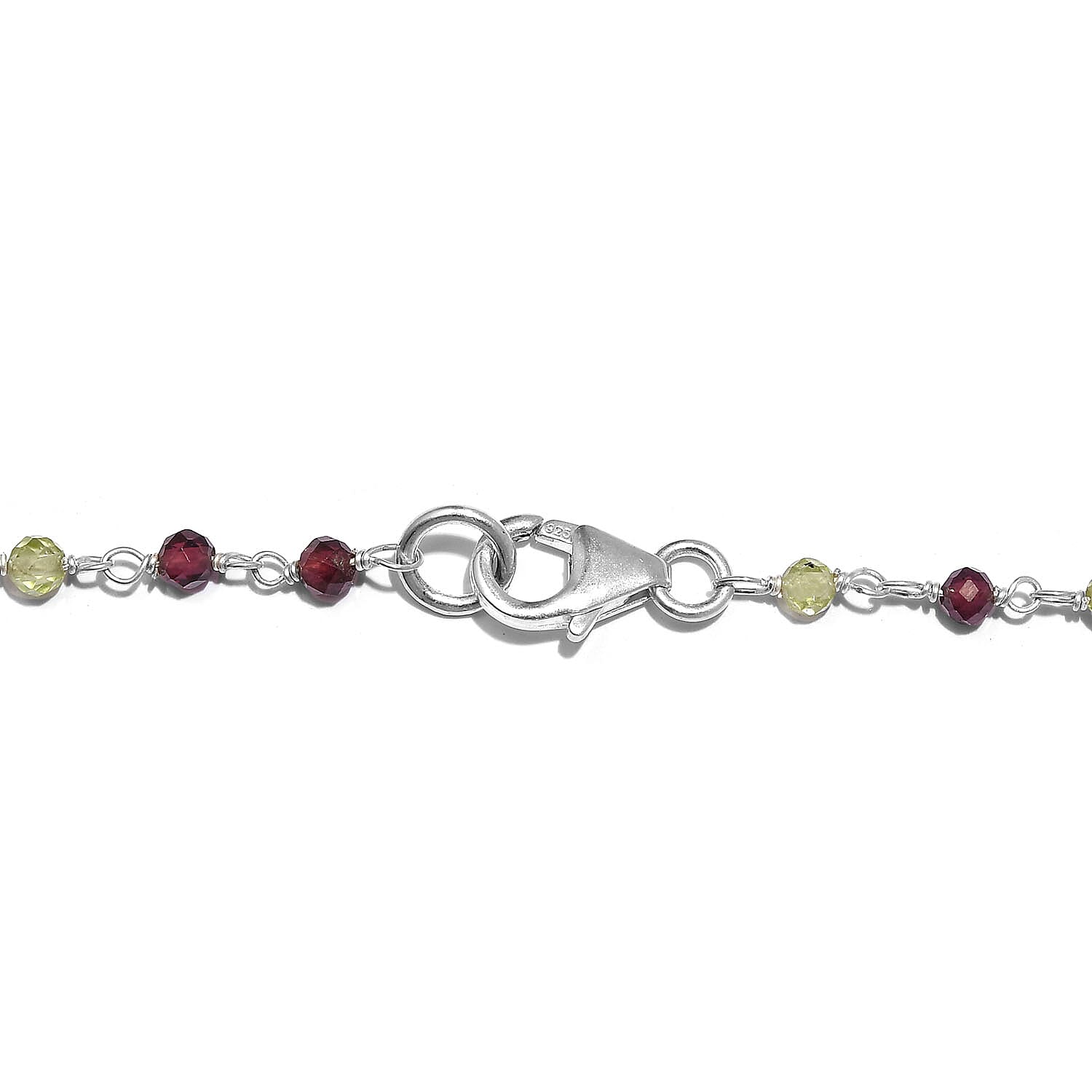 Multi Gemstone Beads Necklace (Size - 20) in Sterling Silver 14.39 Ct.