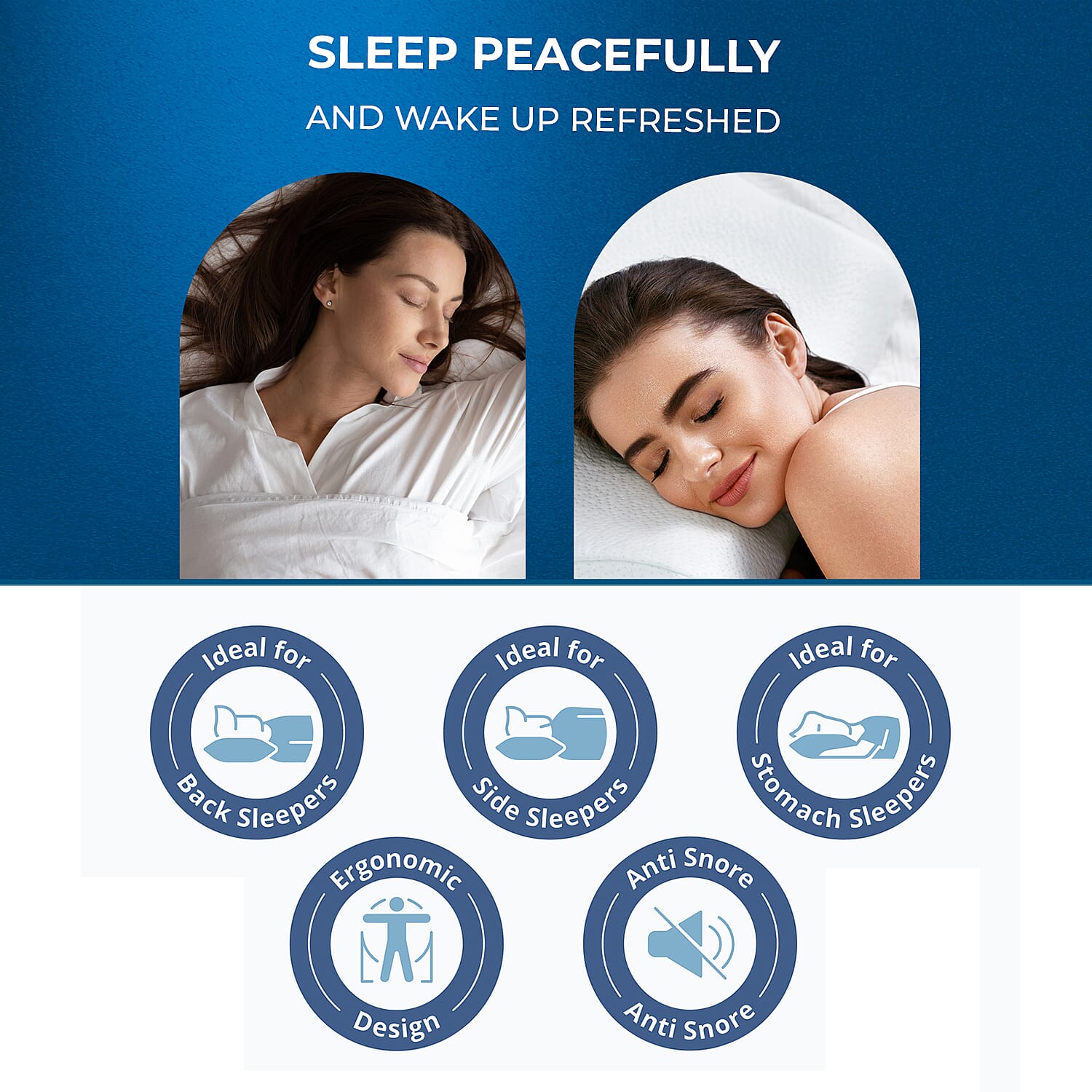 Cooling Gel Memory Foam Pillow with Bamboo Cover (Size 50x30x10 cm) - White