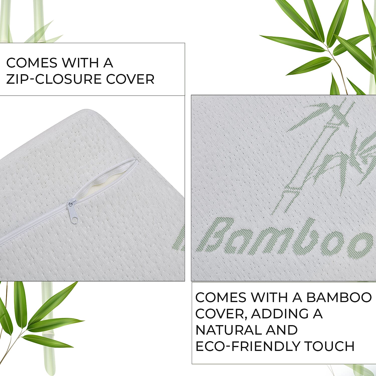 Memory foam pillow with bamboo clearance cover