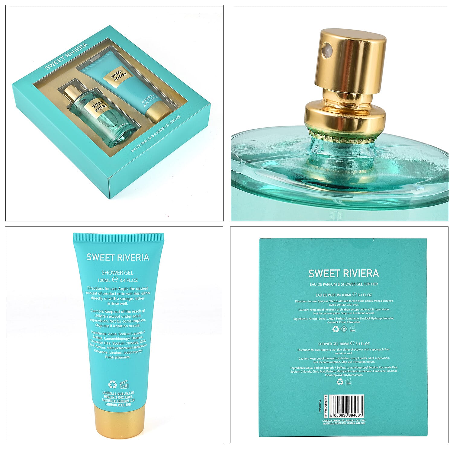 Laurelle 2 Piece Set - Sweet Riviera Eau de Toilette 100ml  & Shower Gel 100ml