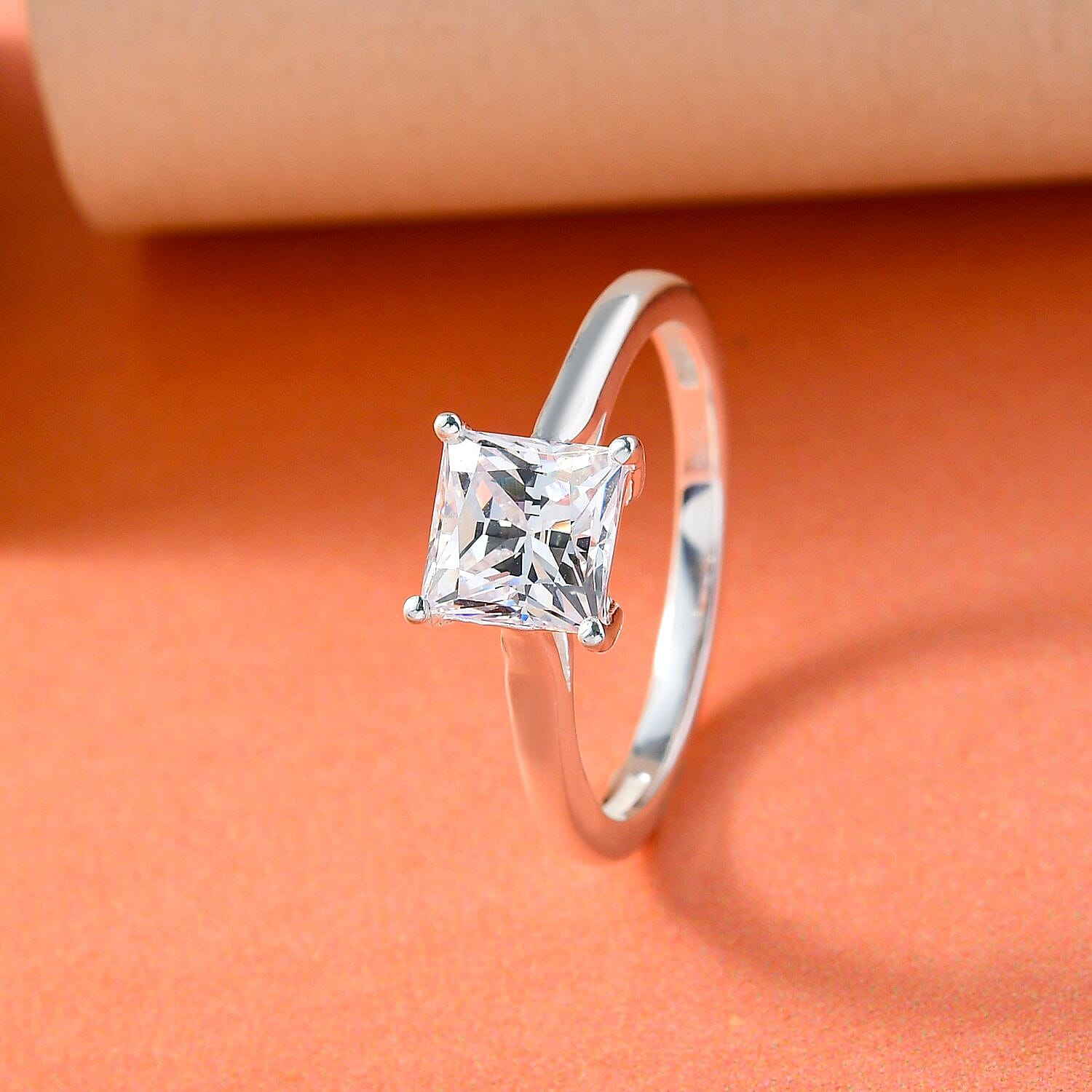 Finest CZ Ring Sterling Silver 2.25 Ct.