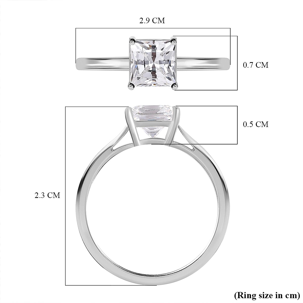 Finest CZ Ring Sterling Silver 2.25 Ct.