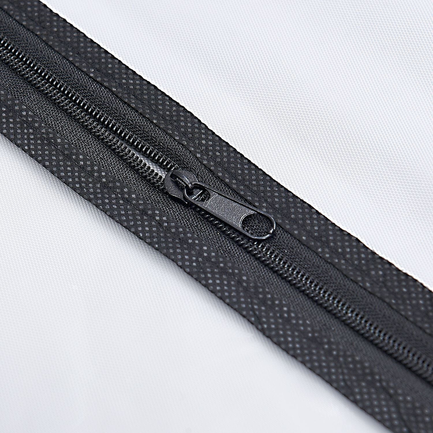 Set of 5 - Dustproof Garment Bag with Zipper (Size 120x60Cm) - White