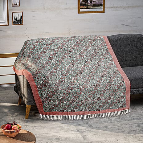 Supreme Range 100% Cotton Hand Crafted Rug (Size 180x130 cm) - Peach - Multi