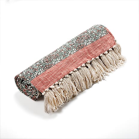 Supreme Range 100% Cotton Hand Crafted Rug (Size 180x130 cm) - Peach - Multi