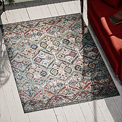 Cotton Digital Rug and Door Mat (Size 120x1 cm) - Green & Multicolor