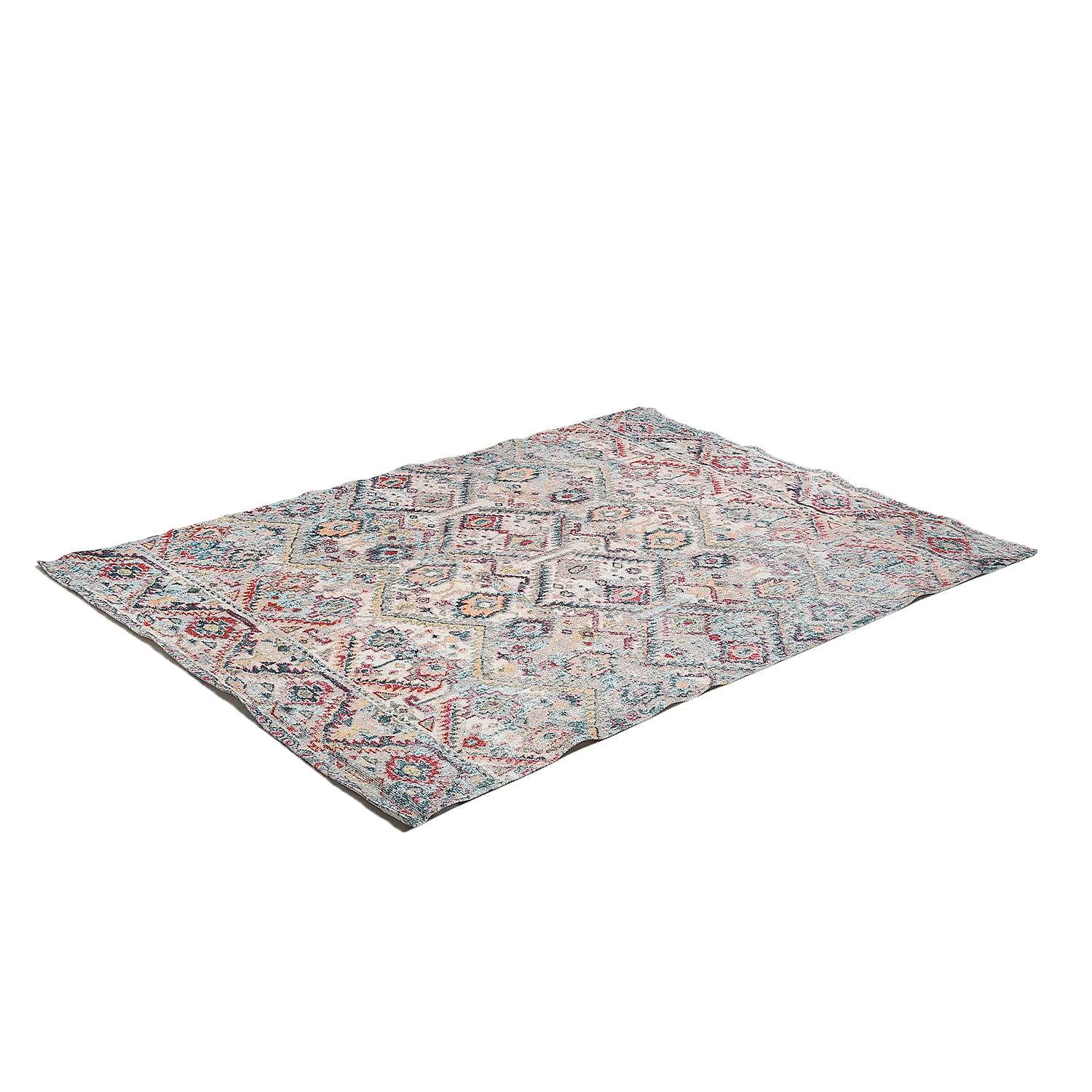 Hand Made 100% Cotton Rug (Size 180x120 cm) - Grey and Multi