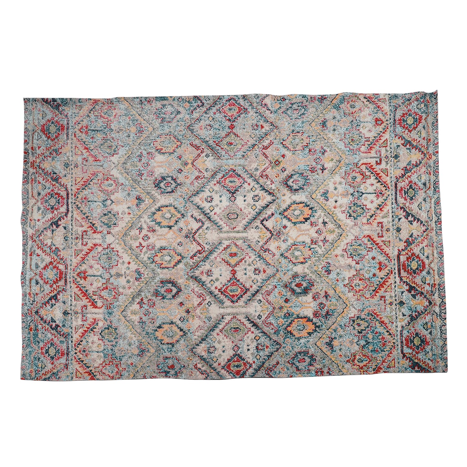 Hand Made 100% Cotton Rug (Size 180x120 cm) - Grey and Multi