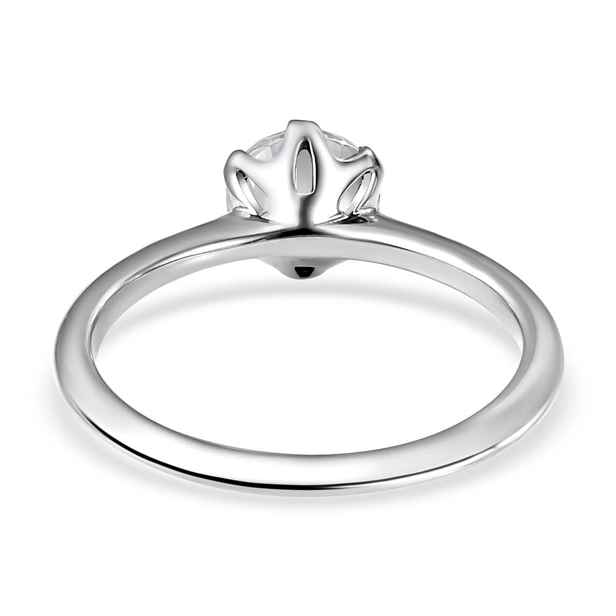 Moissanite Solitaire Ring in Sterling Silver 1.69 Ct.