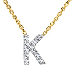 9K Yellow Gold  VS   White Diamond  G, VS NecklaceE (Size - 17) 0.05 ct,  Gold Wt. 1.2 Gms  0.050  Ct.