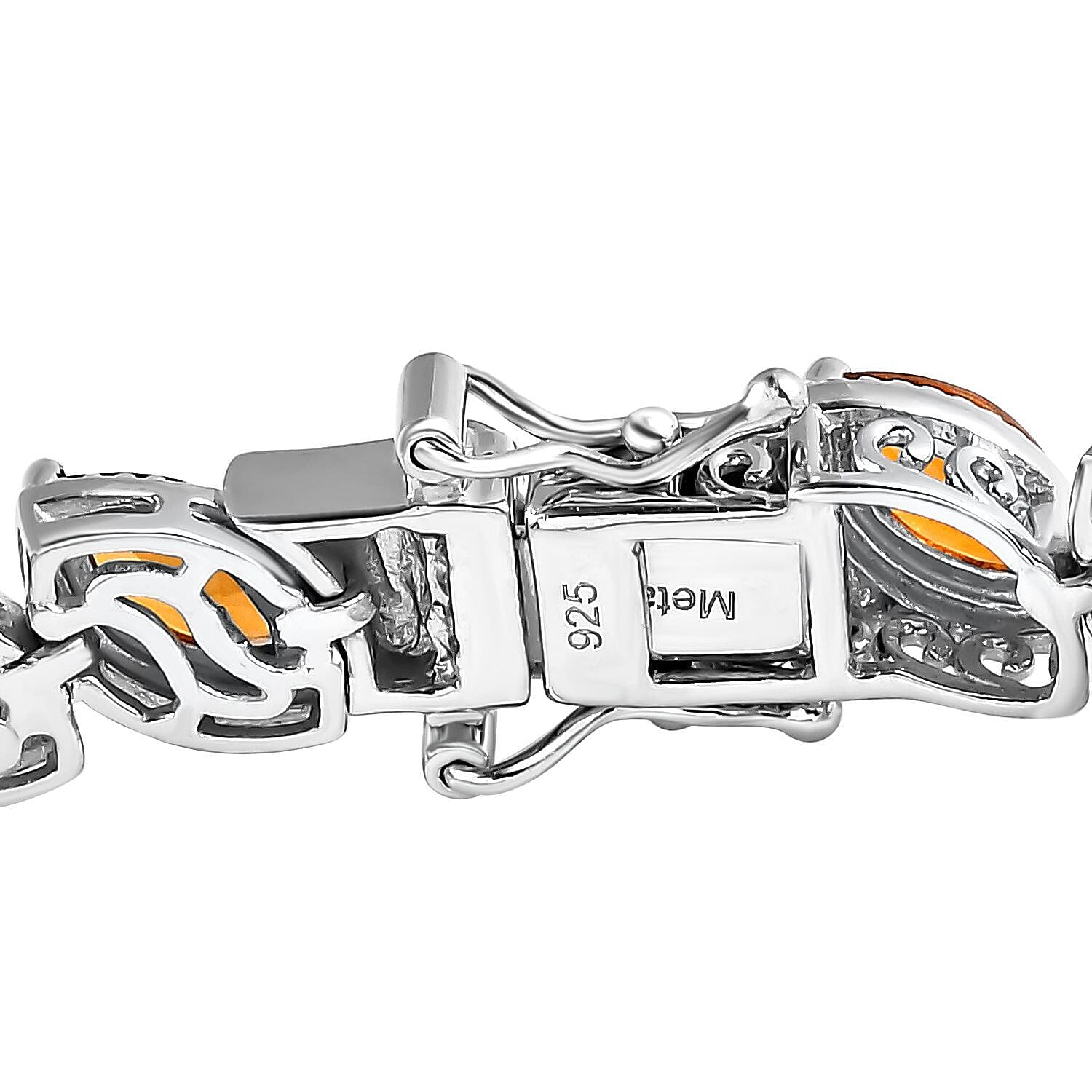 Rainbow Tourmaline Bracelet (Size - 7.5) in Platinum Overlay Sterling Silver 13.36 Ct, Silver Wt. 16.50 Gms.