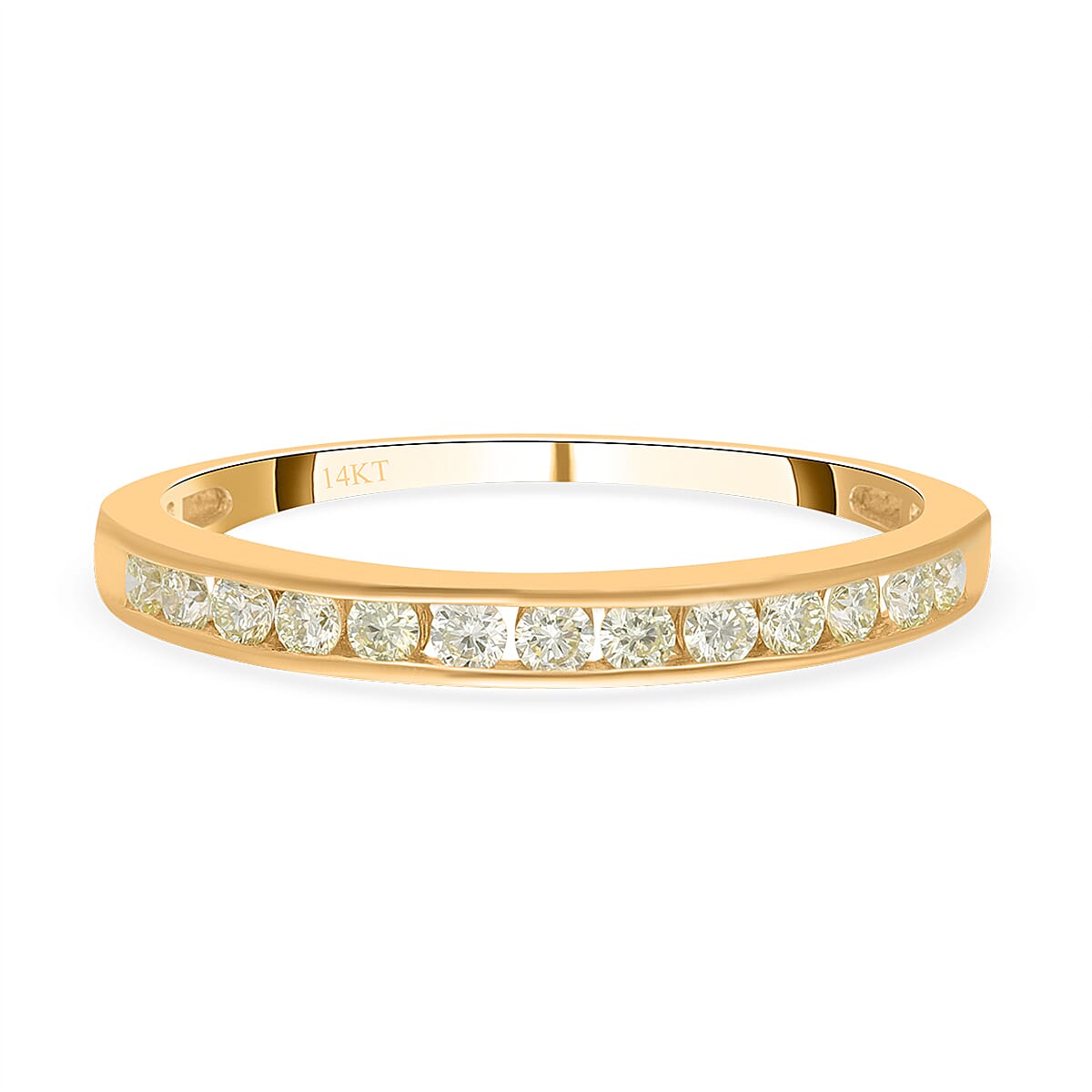 JCK Vegas Close Out - 14K Yellow Gold SGL Certified Natural Yellow Diamond (VS2) Half Eternity Ring 0.50 Ct.
