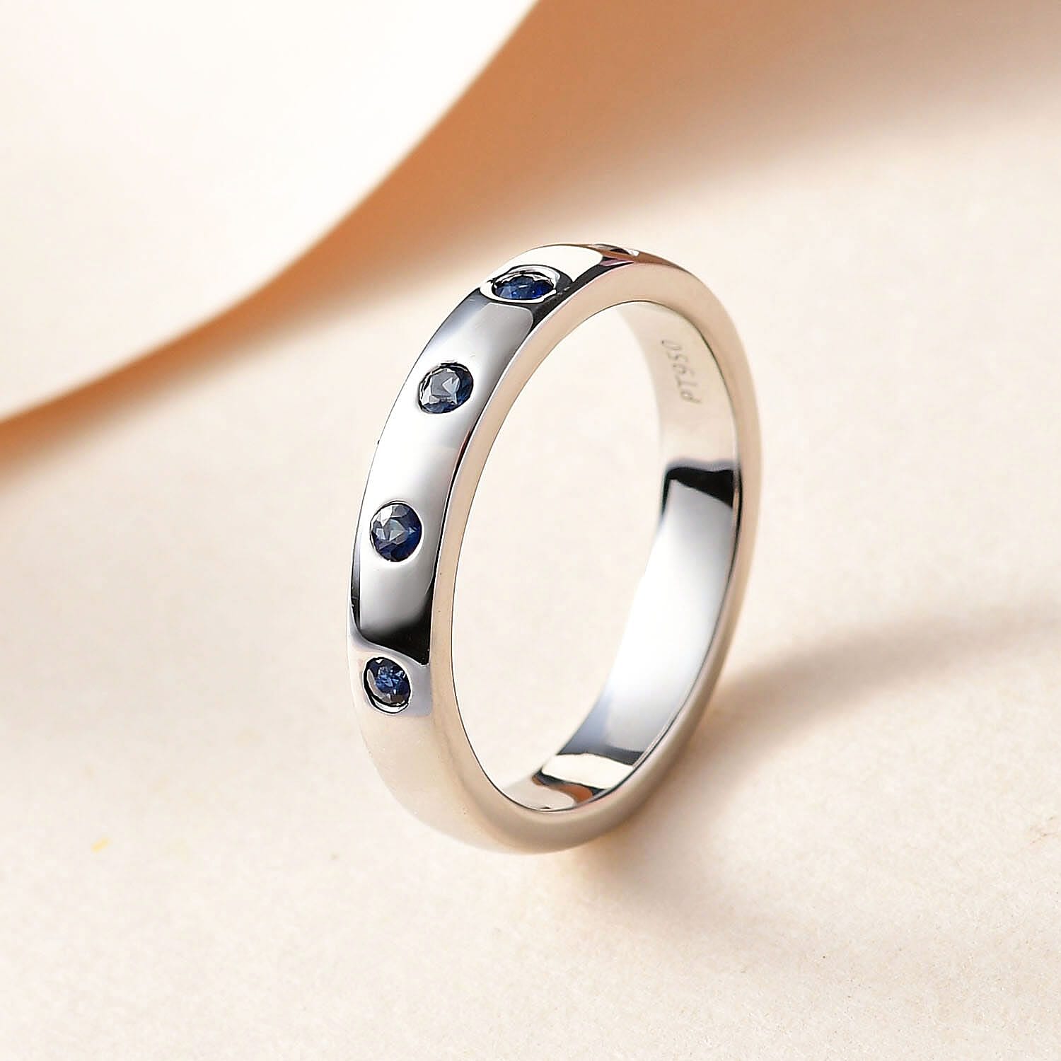 RHAPSODY 950 Platinum AAAA Ceylon Sapphire Ring .Platinum Wt. 6.57 Gms.