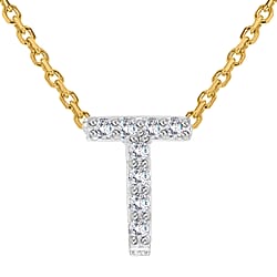 9K Yellow Gold  VS   White Diamond  G, VS NecklaceE (Size - 17) 0.05 ct,  Gold Wt. 1.2 Gms  0.050  Ct.