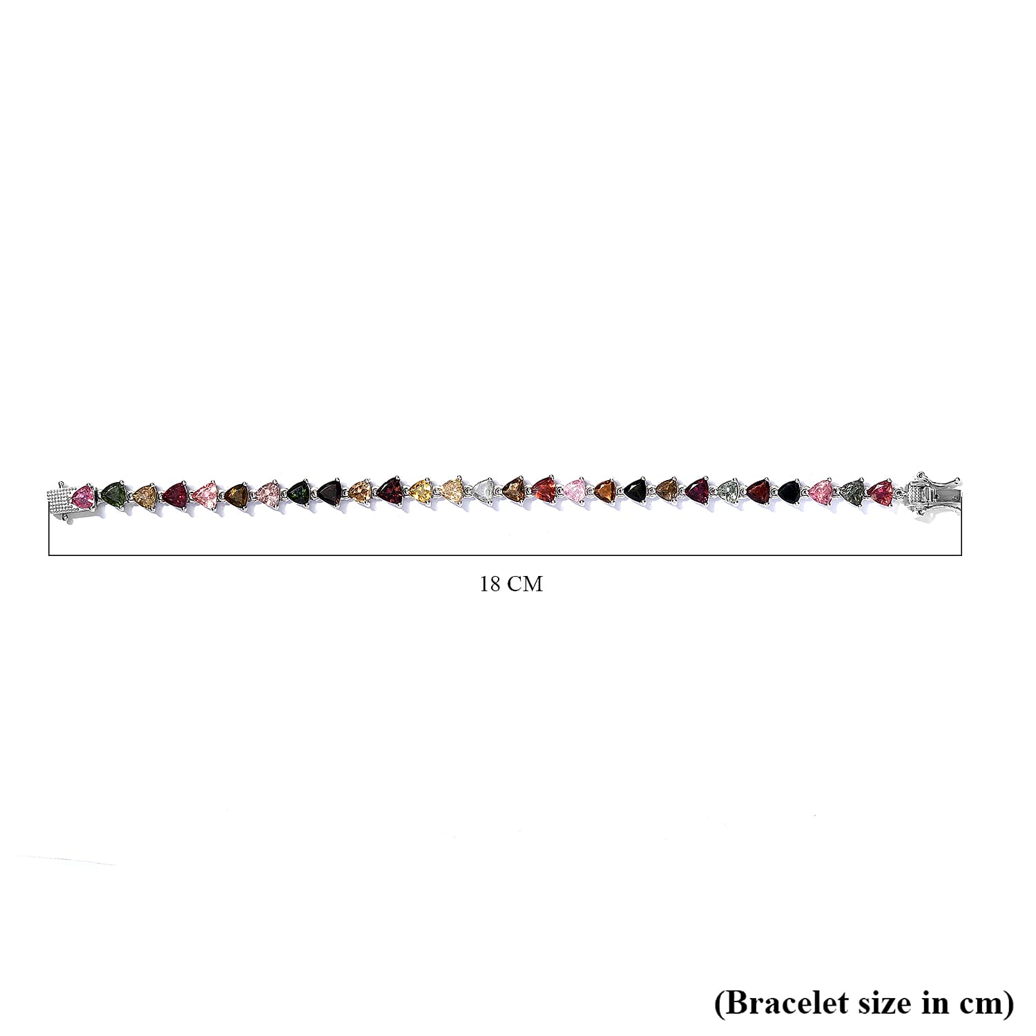 Multi-Tourmaline Bracelet (Size - 7.5) in Platinum Overlay Sterling Silver 11.02 Ct, Silver Wt. 8.50 Gms