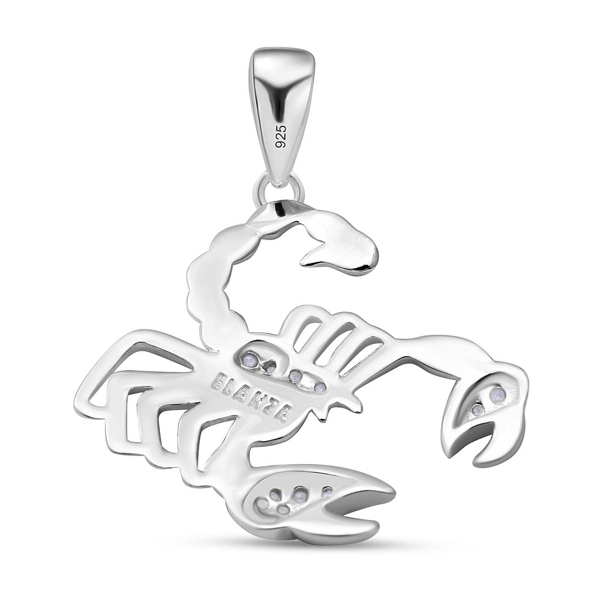 NY Closeout - ELANZA Simulated Diamond Scorpion Pendant in Sterling Silver