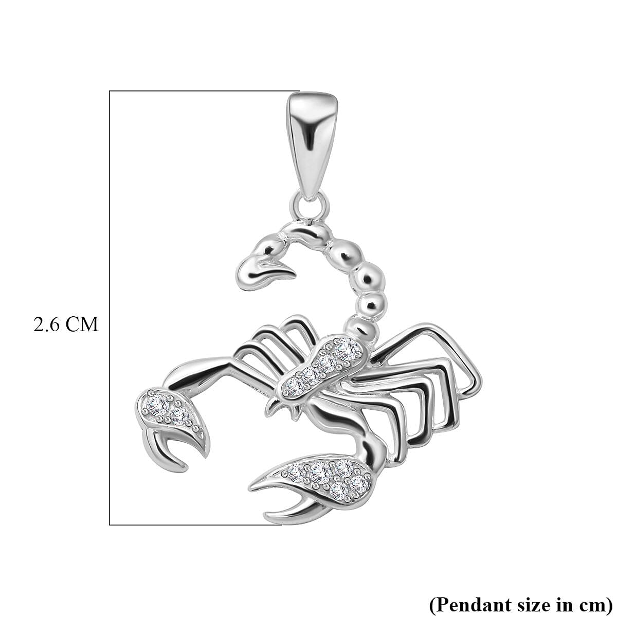 NY Closeout - ELANZA Simulated Diamond Scorpion Pendant in Sterling Silver