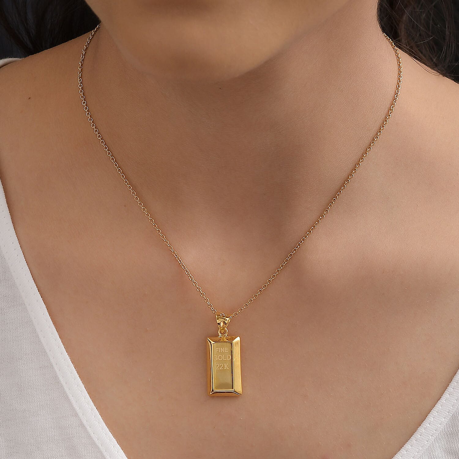 Limited - 22K Yellow Gold Bar Pendant