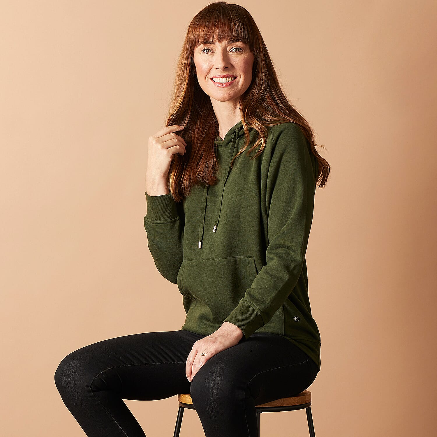 Fleece Lined Hoodie with Drawstring - Grey