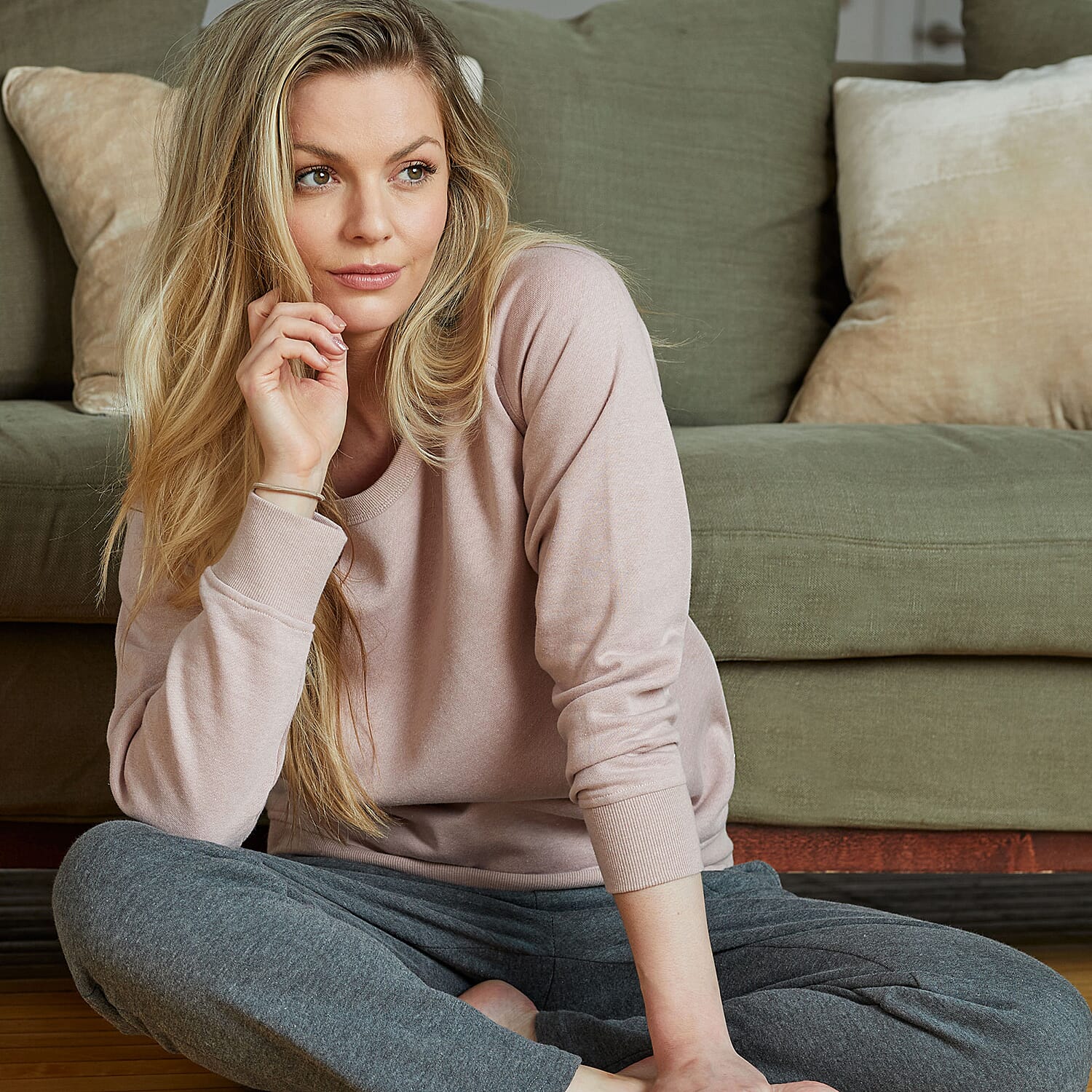 EMRECO Fleece Lined Sweater with Long Sleeves - Green