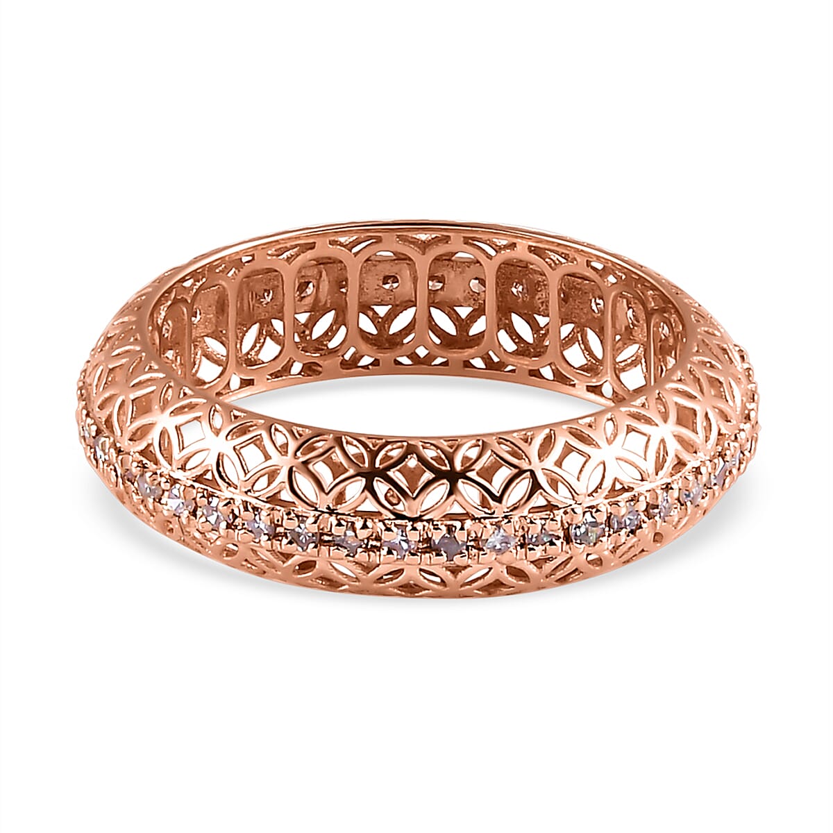 9K Rose Gold SGL Certified Natural Pink Diamond Ring 0.33 Ct.