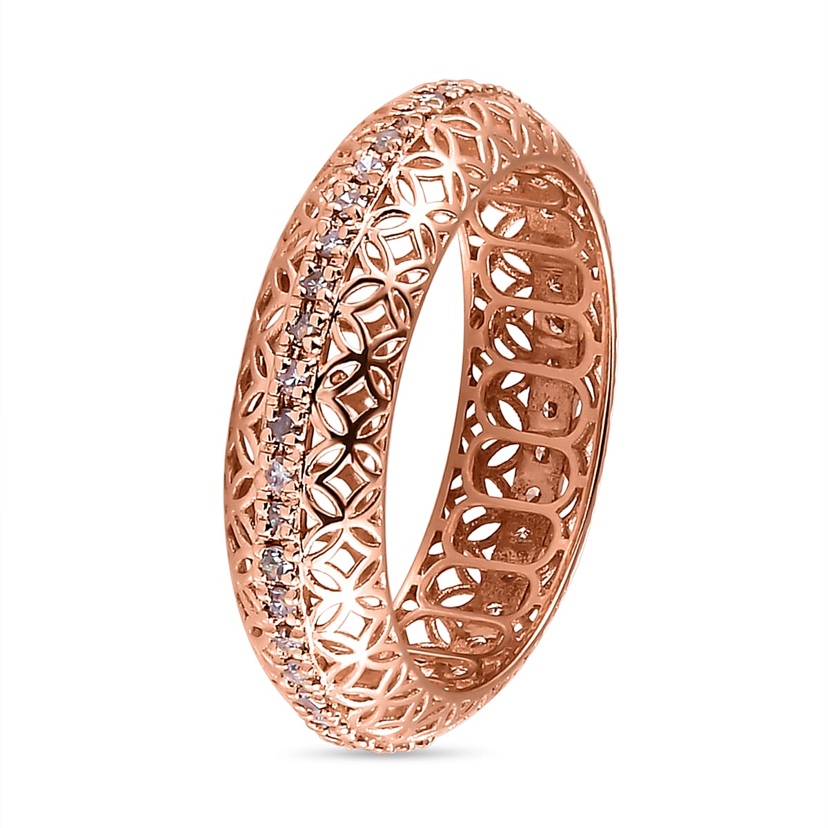 9K Rose Gold SGL Certified Natural Pink Diamond Ring 0.33 Ct.