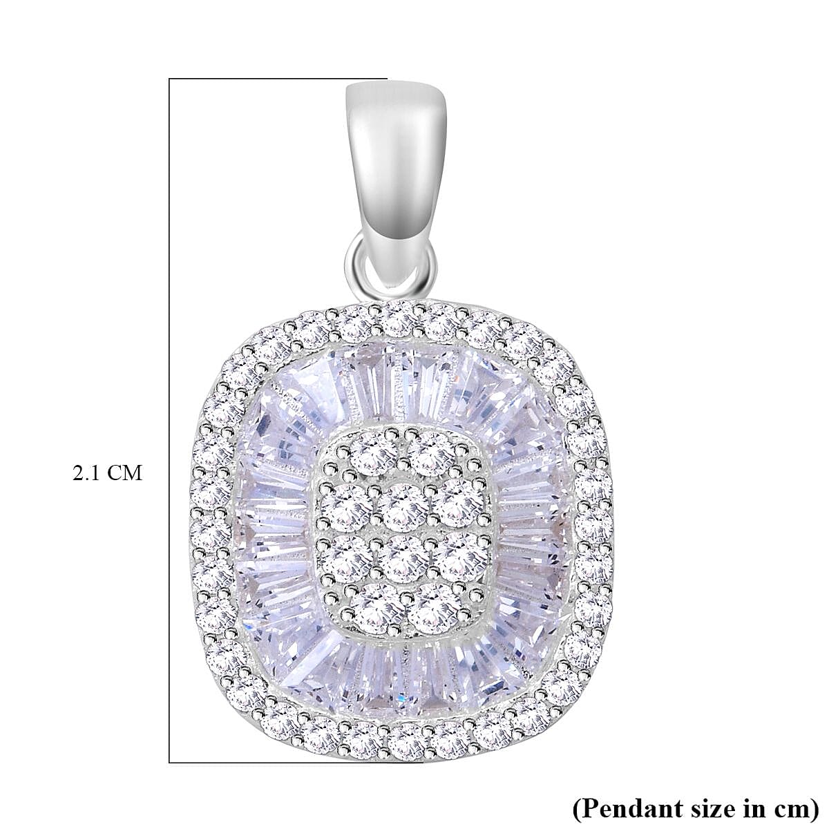 ELANZA Simulated Diamond Cluster Pendant in Sterling Silver