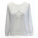 Diamante Star Sweater with Long Sleeves (Size L) - White