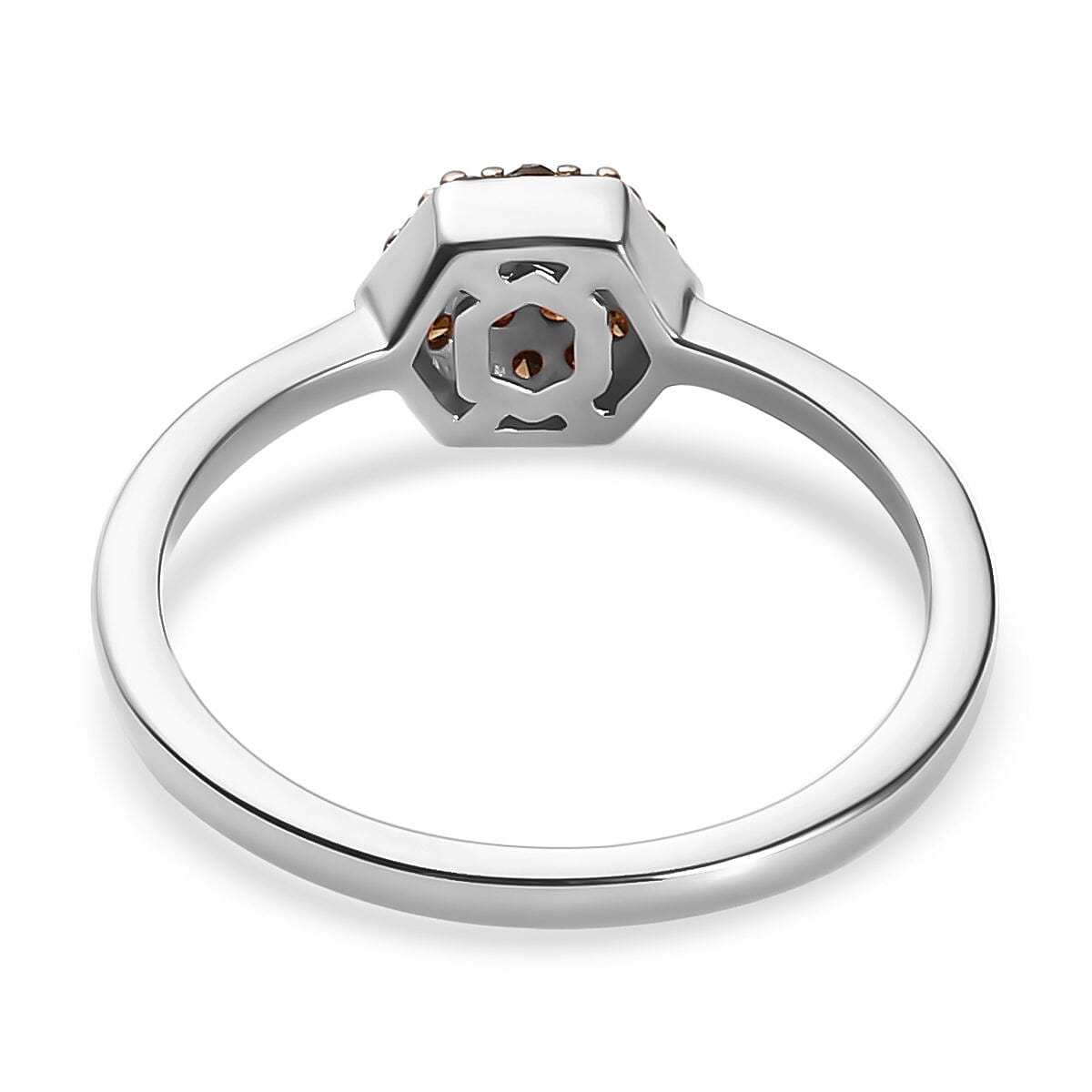 Red Diamond Ring in Platinum Overlay Sterling Silver 0.209 Ct.