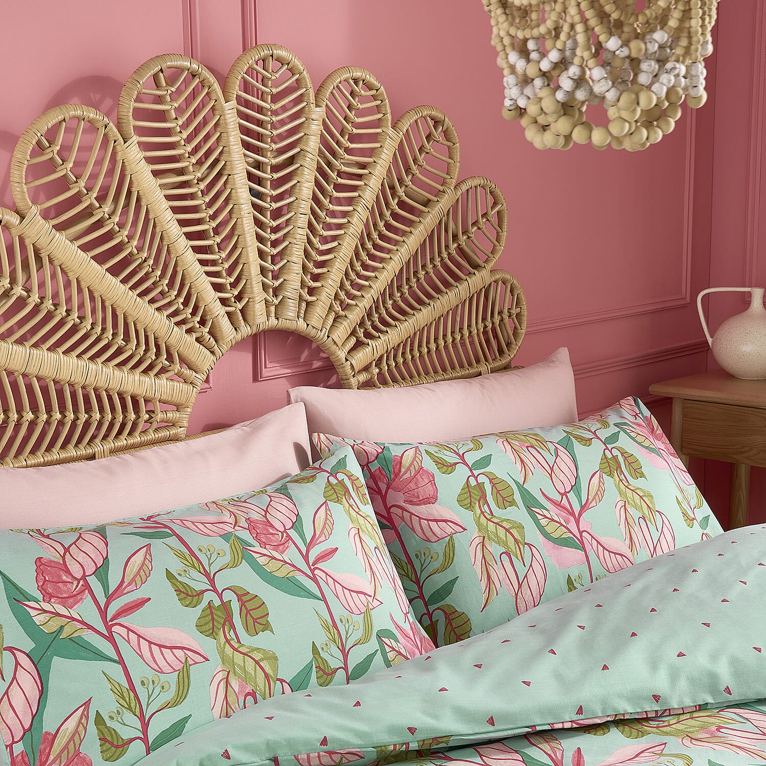 3 Piece Set - Kate Merritt River Walks Cotton Duvet Cover with 2 Pillow Covers (Double Size, 200x200 Cm) - Turquoise and Multi