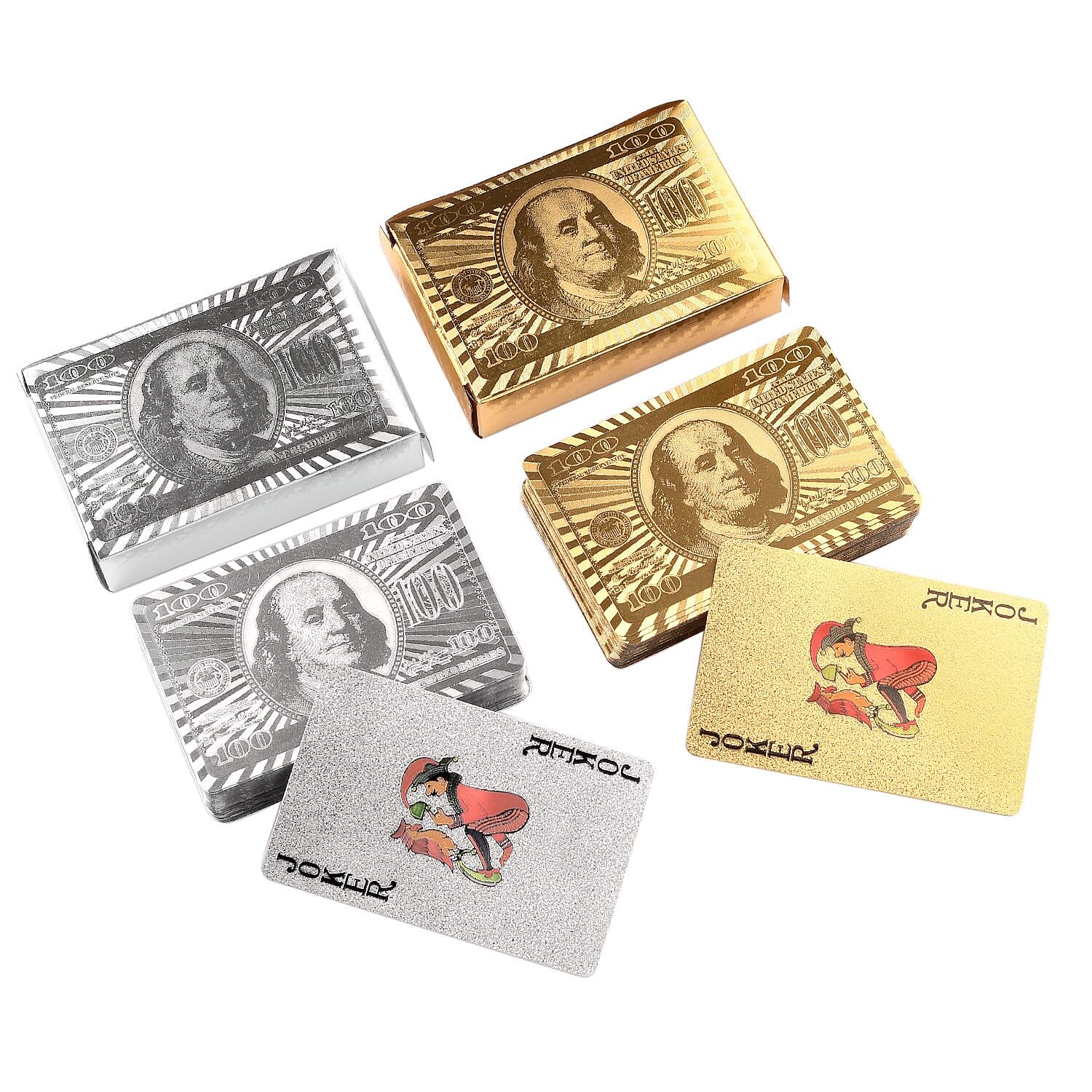 Doorbuster - Pack of 2 Gold and Silver Plated Playing Cards