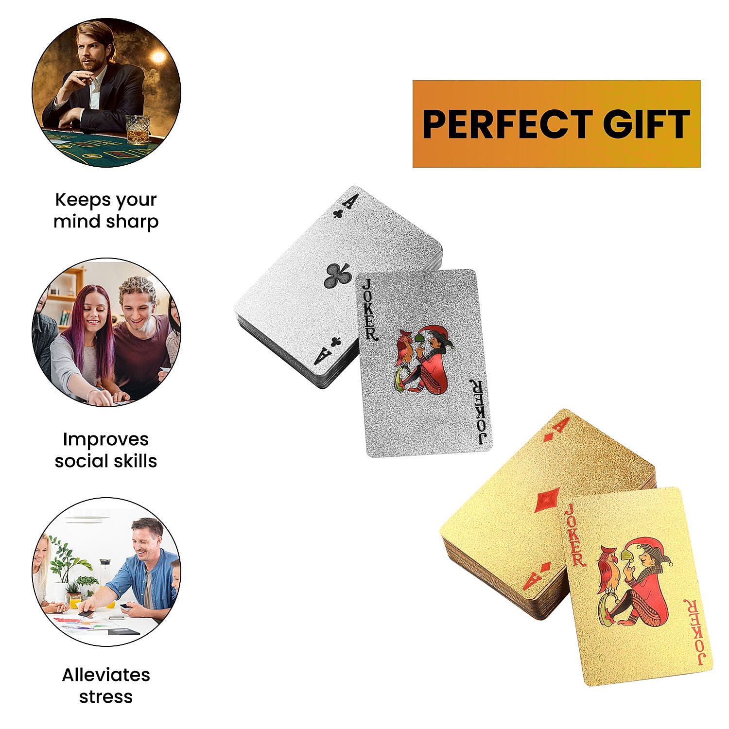 Doorbuster - Pack of 2 Gold and Silver Plated Playing Cards