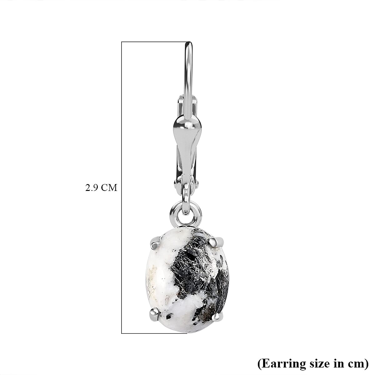 White Buffalo Earrings (With Lever Back) in Platinum Overlay Sterling Silver 5.15 Ct.