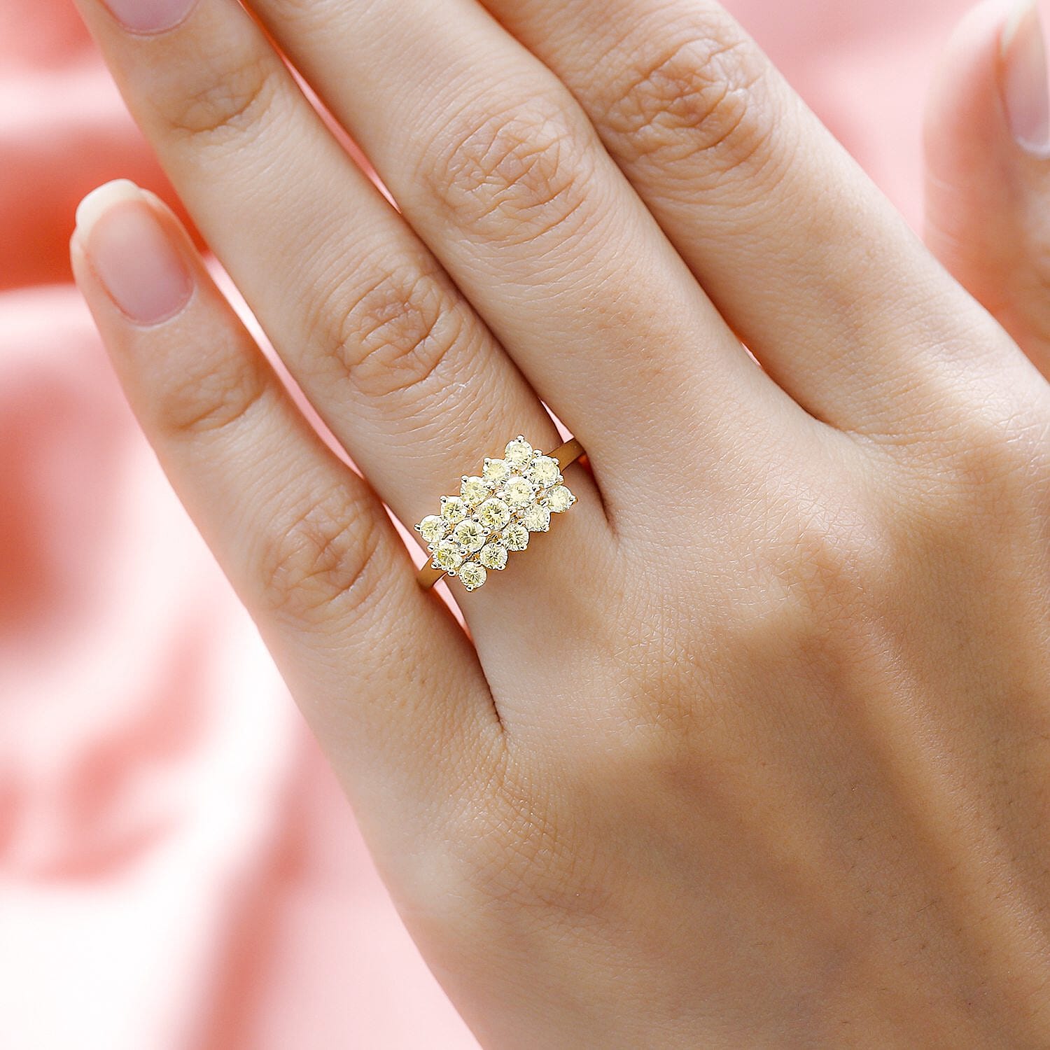 14K Yellow Gold SGL Certified Natural Yellow Diamond ( I1-I2 ) Boat Ring 1.00 Ct.