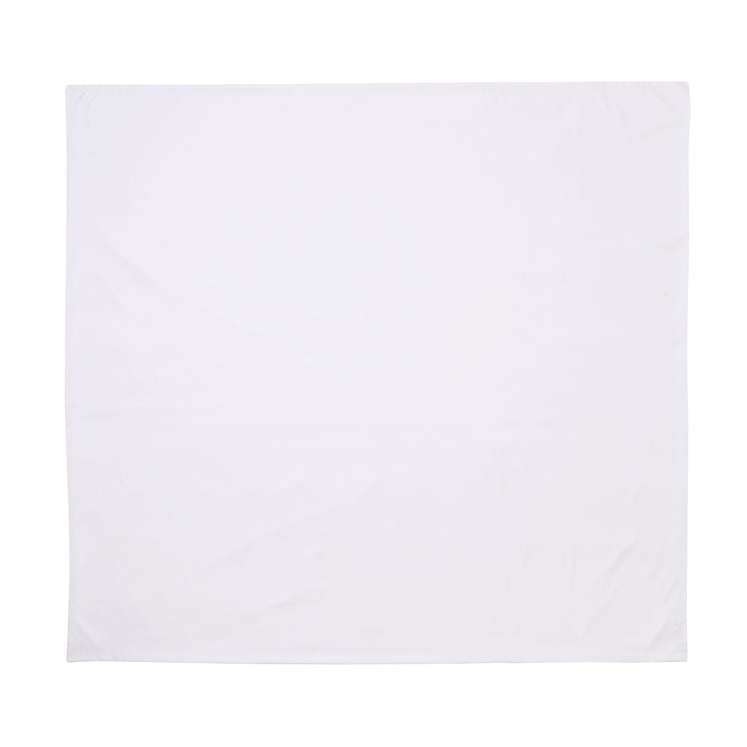 4 Piece Set - Homesmart Soft Cool Duvet Cover, Fitted Sheet & 2 Pillow Cases (Double Size, 200x200 cm) - White