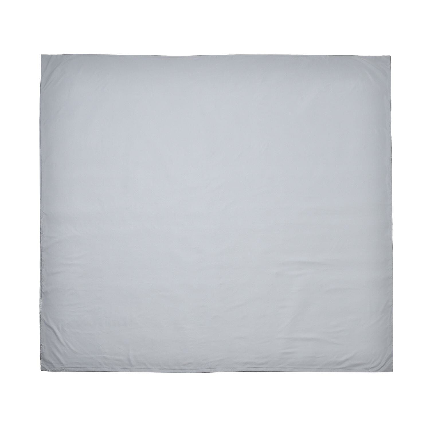 4 Piece Set - Homesmart Soft Cool Duvet Cover, Fitted Sheet & 2 Pillow Cases (Double Size, 200x200 cm) - White