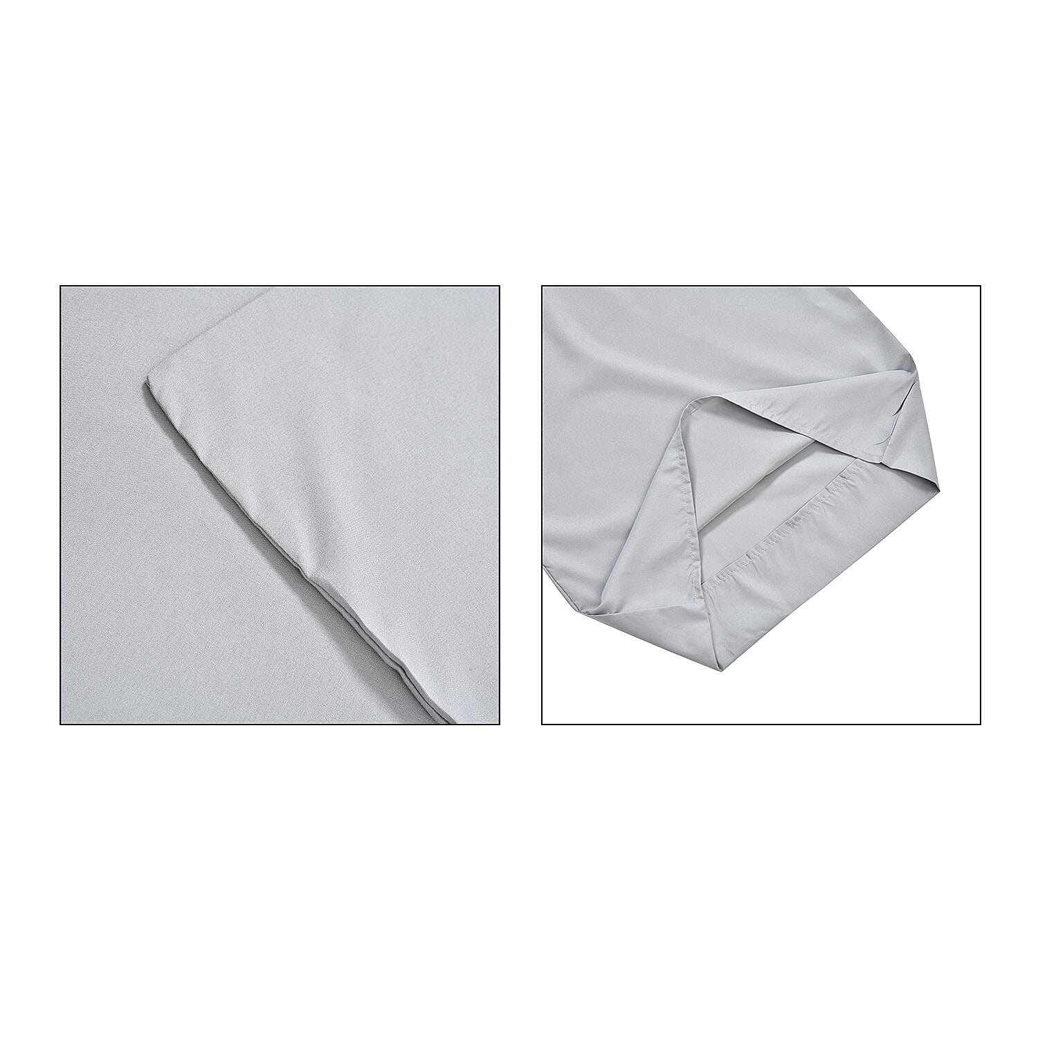 4 Piece Set - Homesmart Soft Cool Duvet Cover, Fitted Sheet & 2 Pillow Cases (Double Size, 200x200 cm) - White