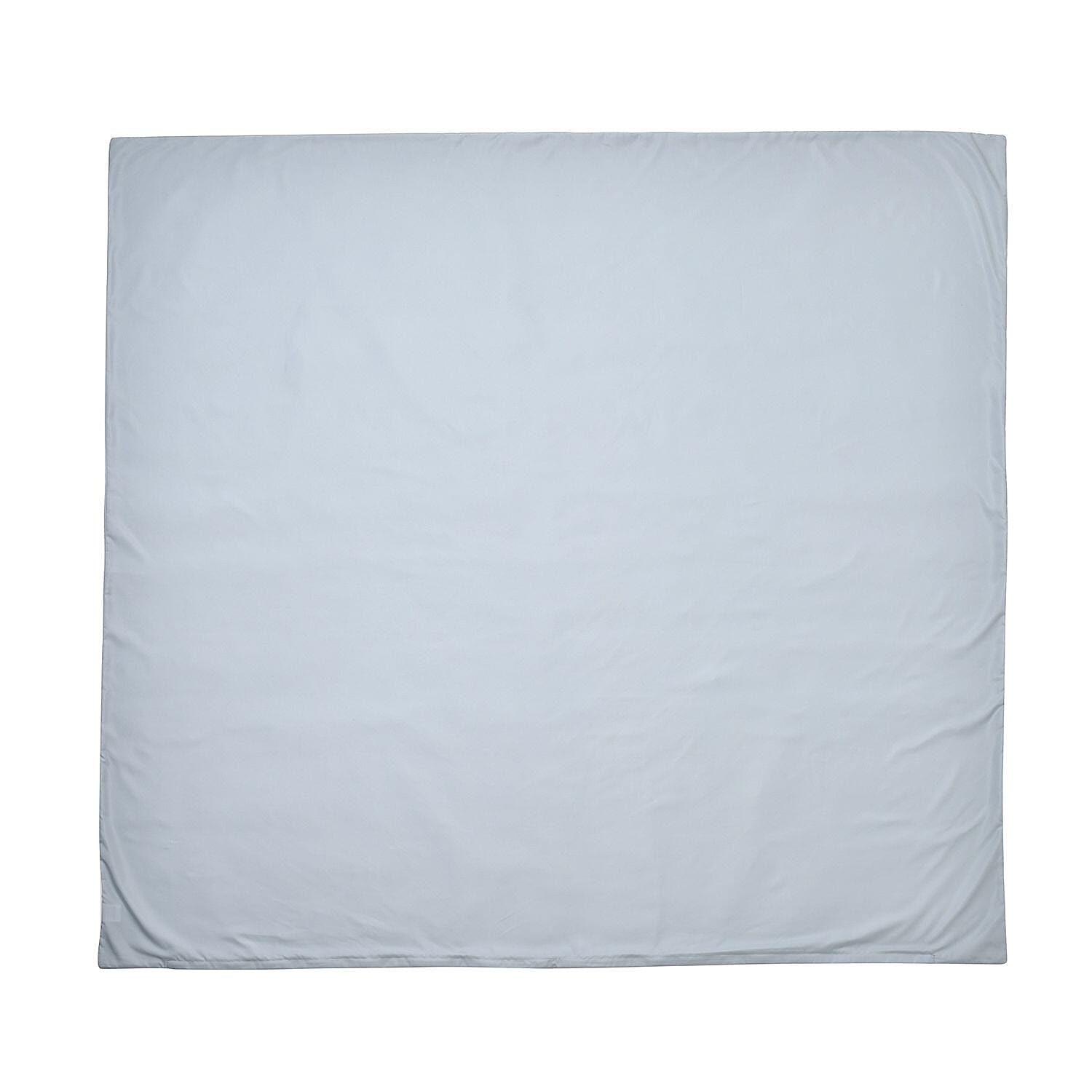 4 Piece Set - Homesmart Soft Cool Duvet Cover, Fitted Sheet & 2 Pillow Cases (Double Size, 200x200 cm) - White