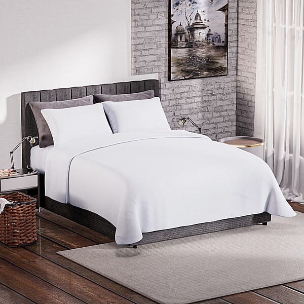 4 Piece Set Homesmart Soft Cool Duvet Cover, Fitted Sheet & 2 Pillow Cases (King Size, 225x200