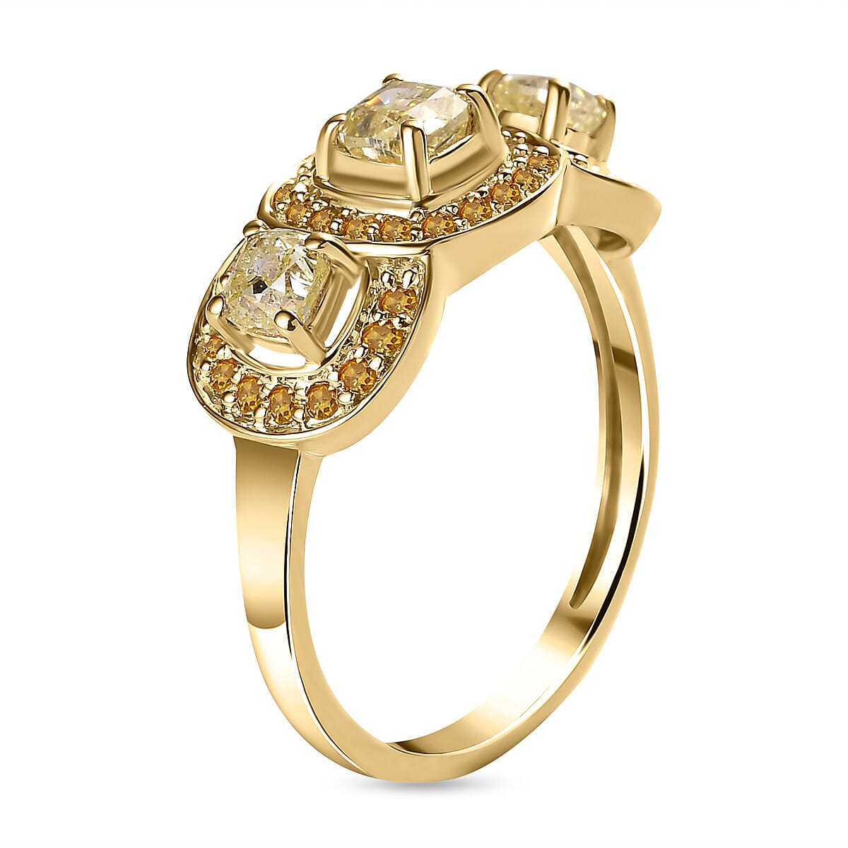 9K Yellow Gold SGL Certified Natural Yellow Diamond Ring 1.00 Ct.