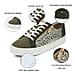Lotus Leopard Pattern Sky Casual Trainers with Functional Outside Zip (Size 3) - Khaki
